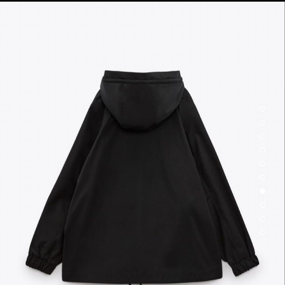 Brand New Zara Black Oversized Waterproof Water Repellent Hooded Parka Jacket - Picture 2 of 8